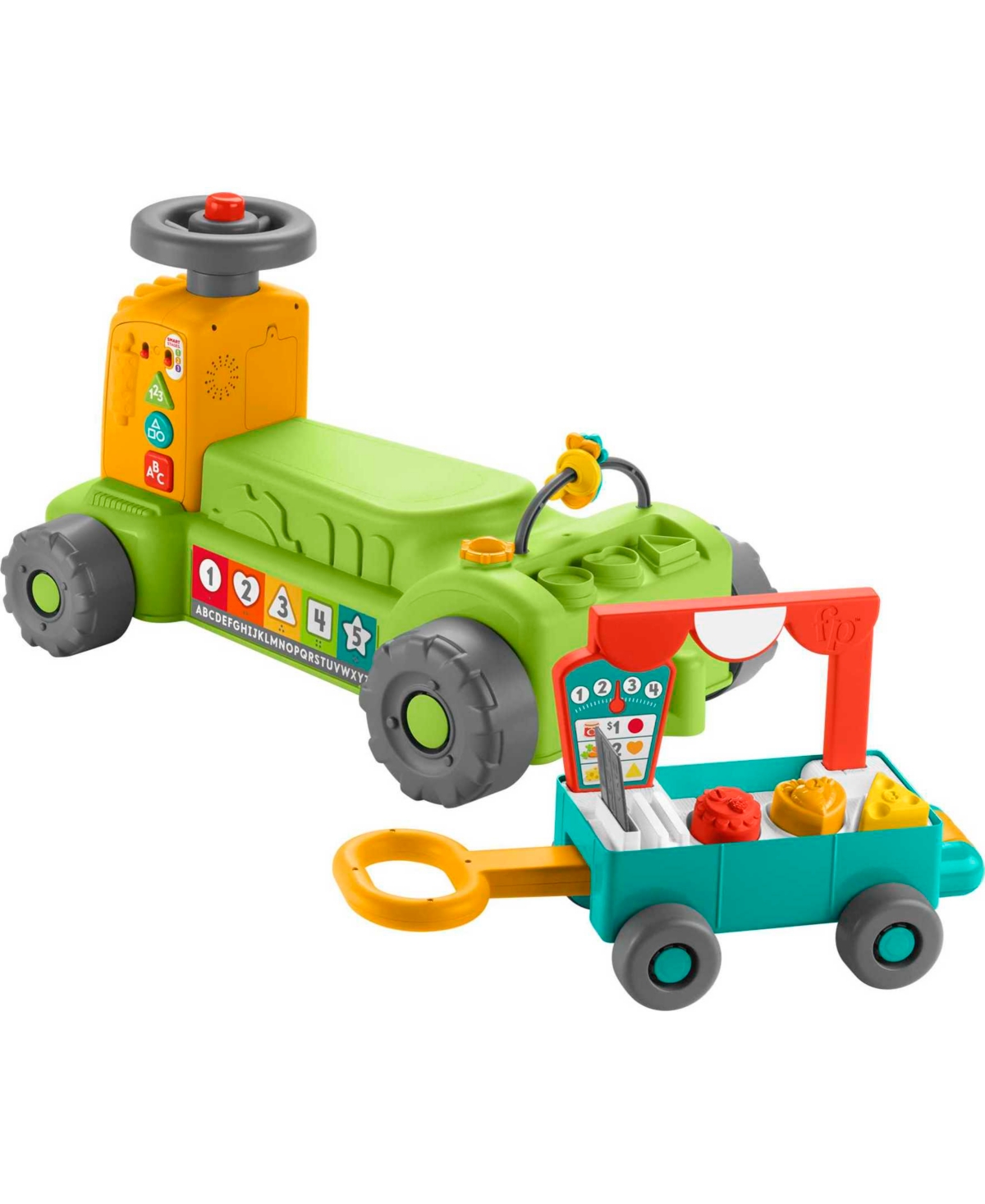Fisher Price Kids' Laugh Learn 4-in-1 Farm To Market Tractor Ride-on Learning Toy In Multi-color