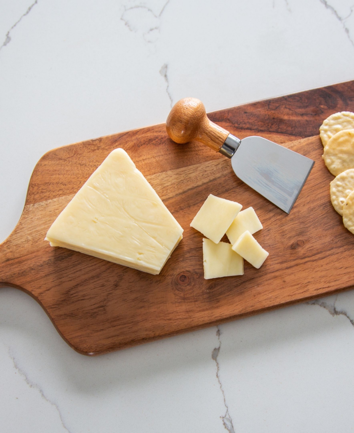 Jeanne Fitz Wood Plus White Collection Acacia Wood Rectangle Charcuterie Board - Brown and White