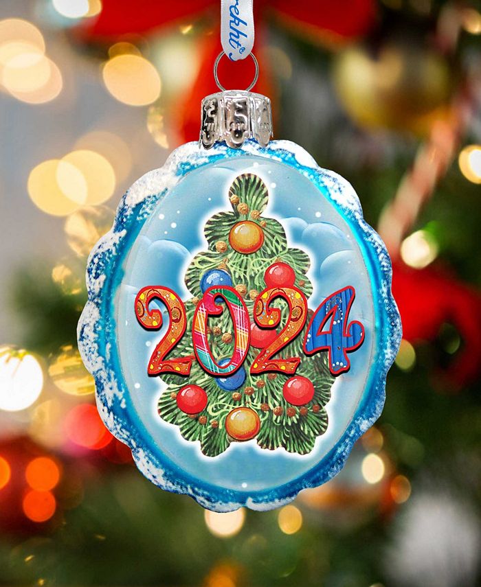 Designocracy 2024 Dated Keepsake Mercury Glass Christmas Ornaments G