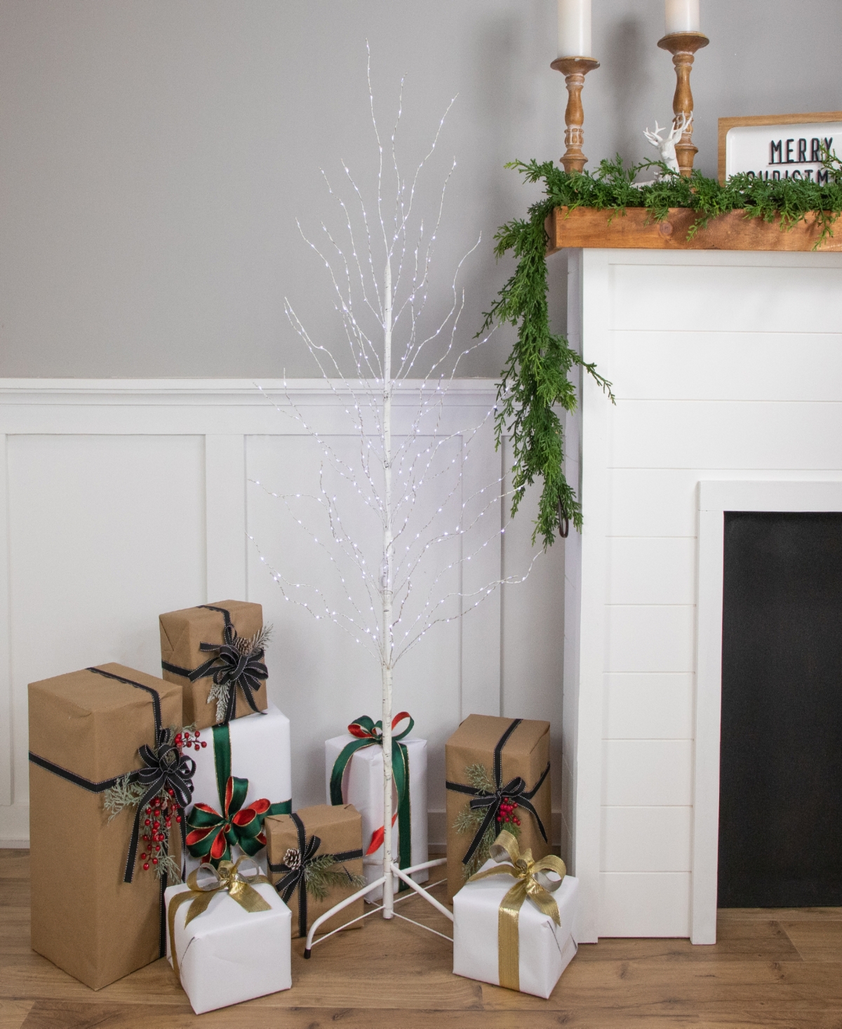 Shop Northlight 5' Light Emitting Diode (led) Lighted Birch Christmas Twig Tree Cool Lights In White