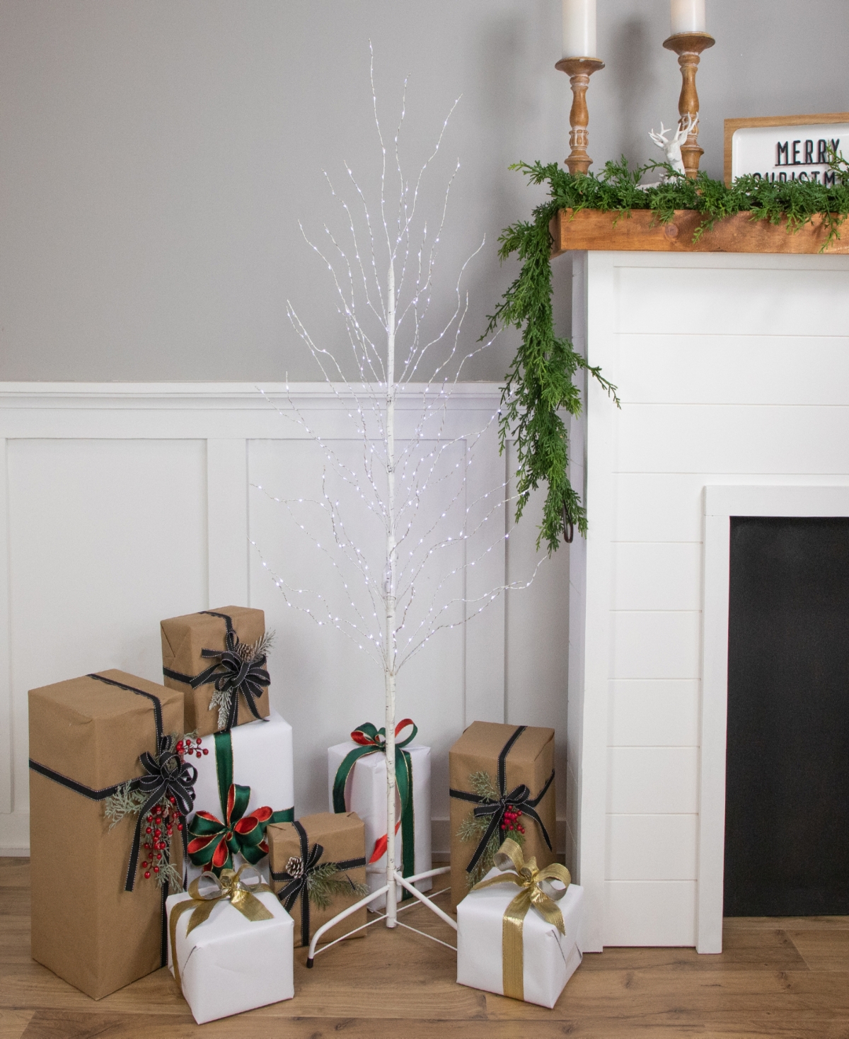 Northlight 5' Light Emitting Diode (led) Lighted Birch Christmas Twig Tree Cool Lights In White
