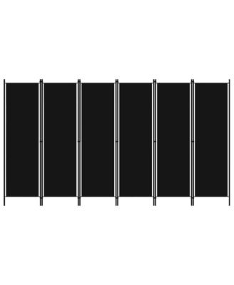 6-Panel Room Divider Black 118.1"x70.9"