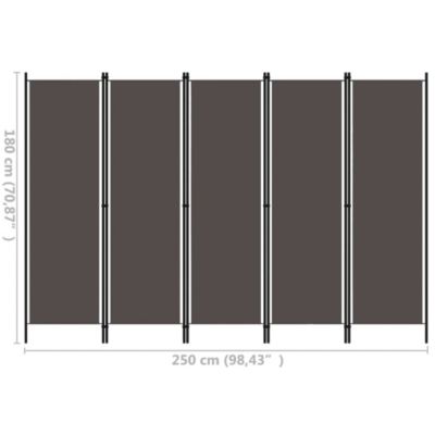 98.4"x70.9" Fabric 5-Panel Room Divider Anthracite