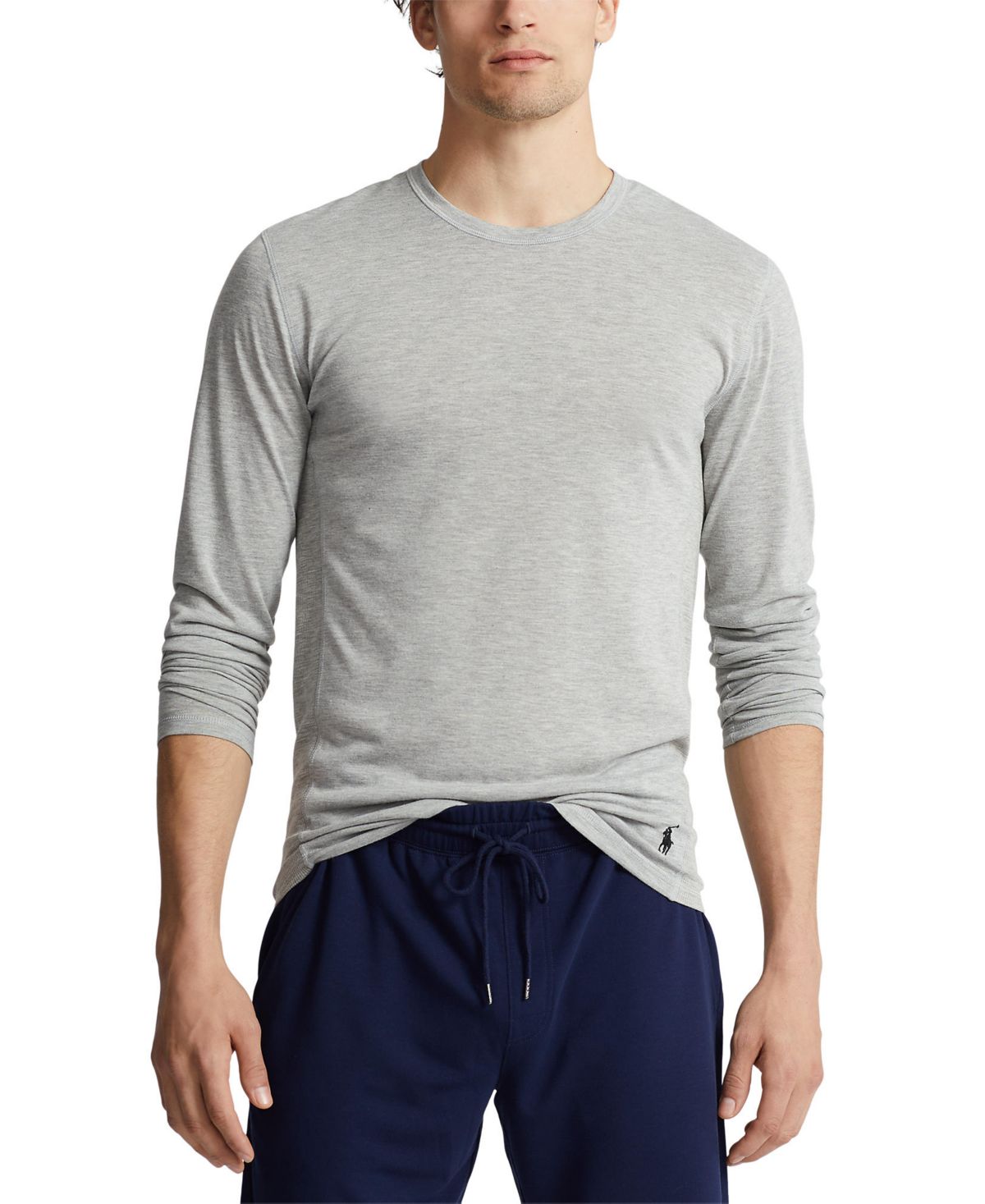 Мужская рубашка с круглым вырезом и длинными рукавами