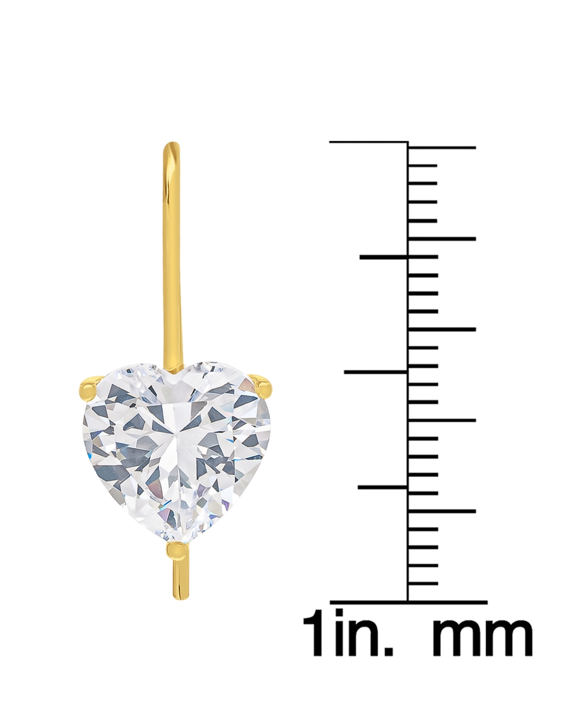 Lab-GrownHeart Drop Earrings (6-1/5 ct. t.w.) in 14k Gold-Plated Sterling Silver - White Sapphire