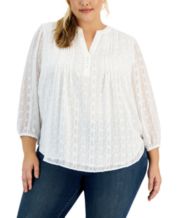 Macys plus size best sale tops clearance