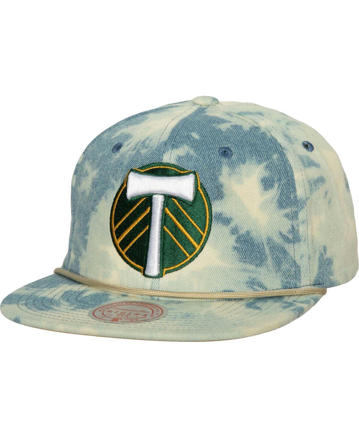 Shop Mitchell & Ness Men's  Blue Portland Timbers Acid Wash Snapback Hat