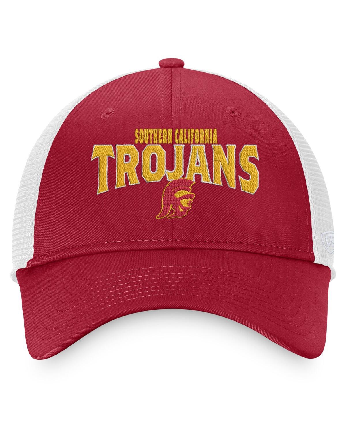 Top Of The World Men's  Cardinal, White Usc Trojans Breakout Trucker Snapback Hat In Cardinal,white