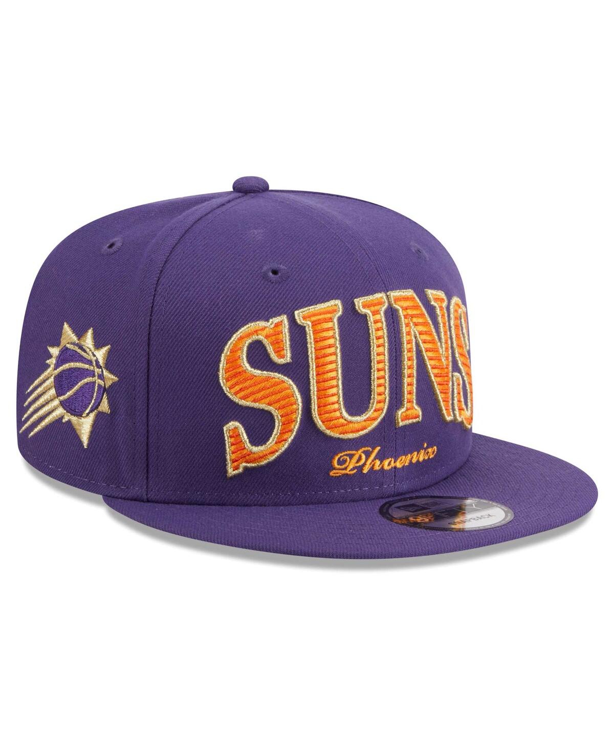Shop New Era Men's  Purple Phoenix Suns Golden Tall Text 9fifty Snapback Hat