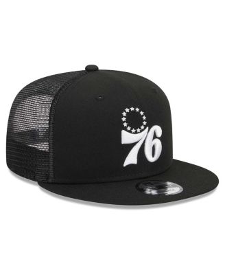 Men's Black Philadelphia 76ers Evergreen 9FIFTY Trucker Snapback Hat