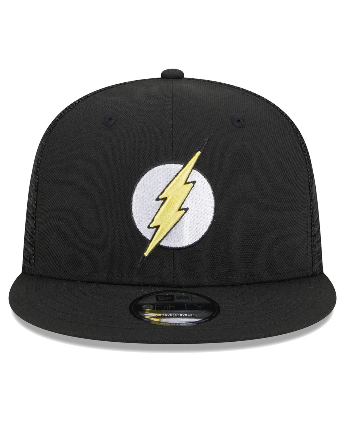 NEW ERA MEN'S NEW ERA BLACK FLASH TRUCKER 9FIFTY SNAPBACK HAT 