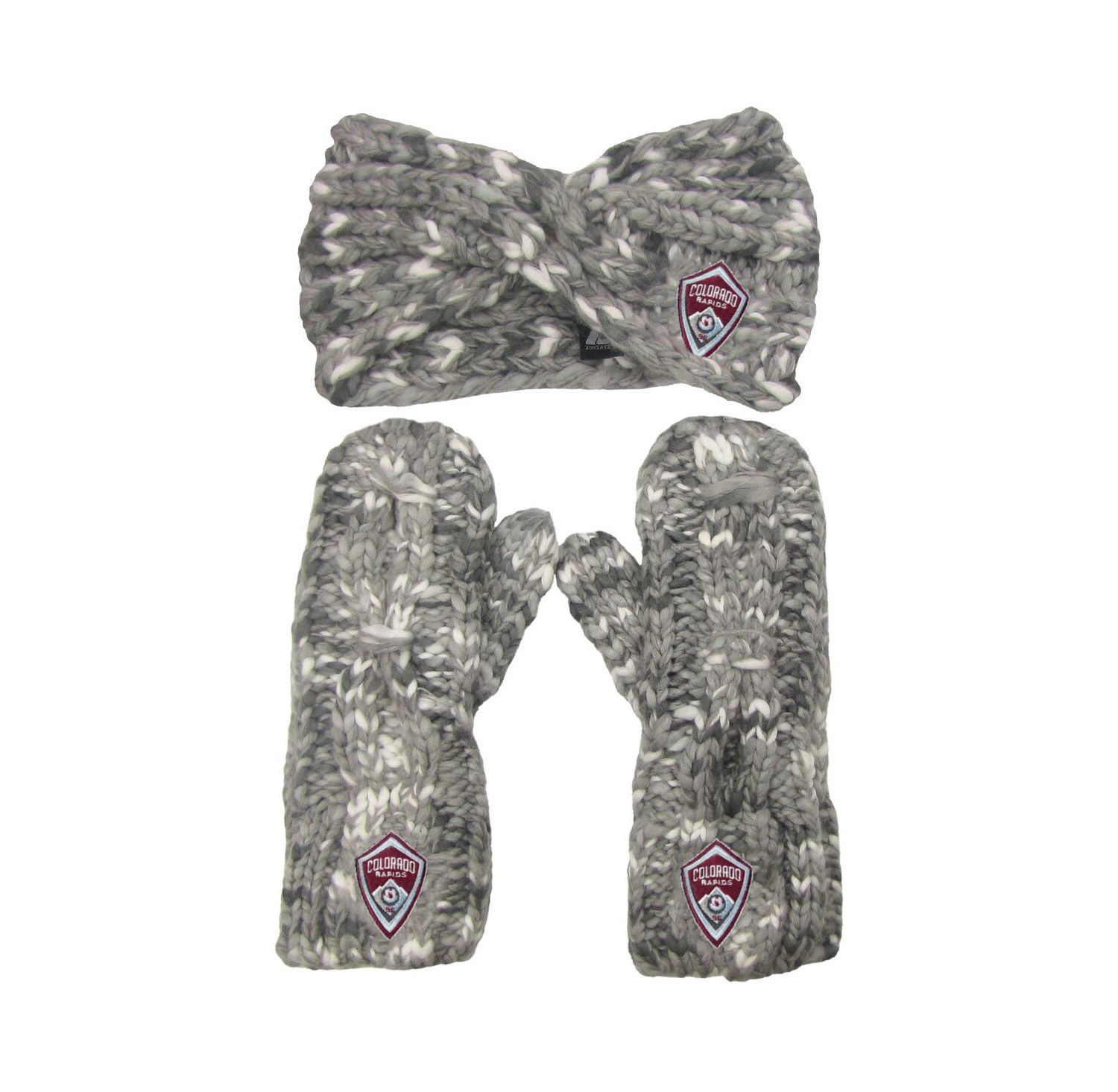 Women's Gray Colorado Rapids Marled Headband and Mittens Set