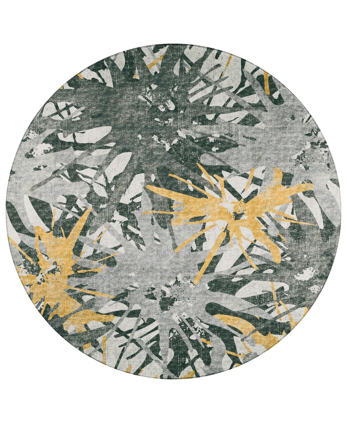 Addison Bravado Outdoor Washable ABV36 8' x 8' Round Area Rug - Maize