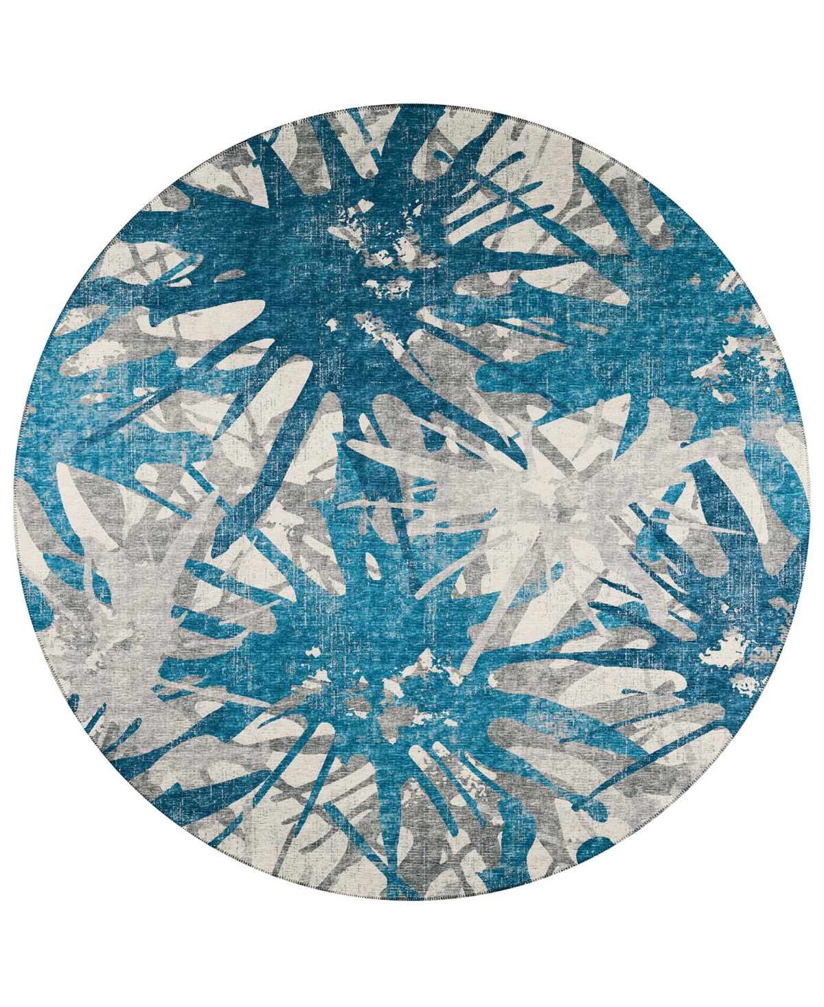 Addison Bravado Outdoor Washable ABV36 8' x 8' Round Area Rug - Blue