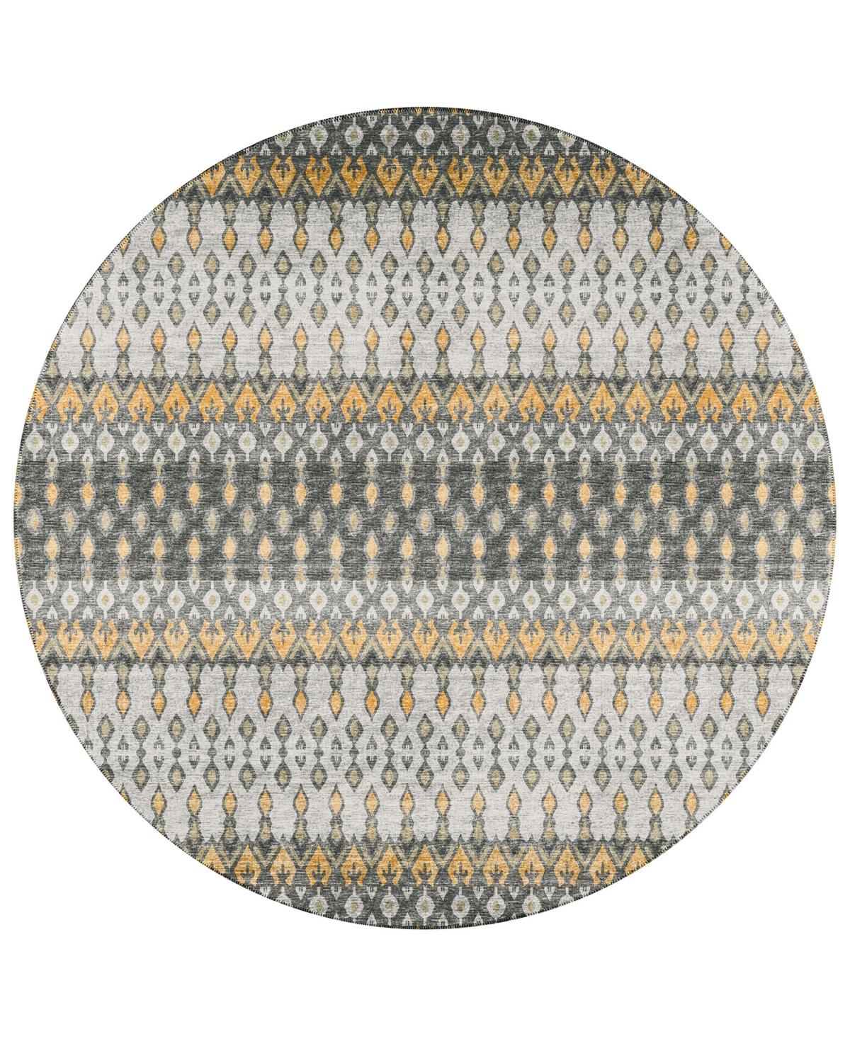 Addison Bravado Outdoor Washable ABV31 8' x 8' Round Area Rug - Gray
