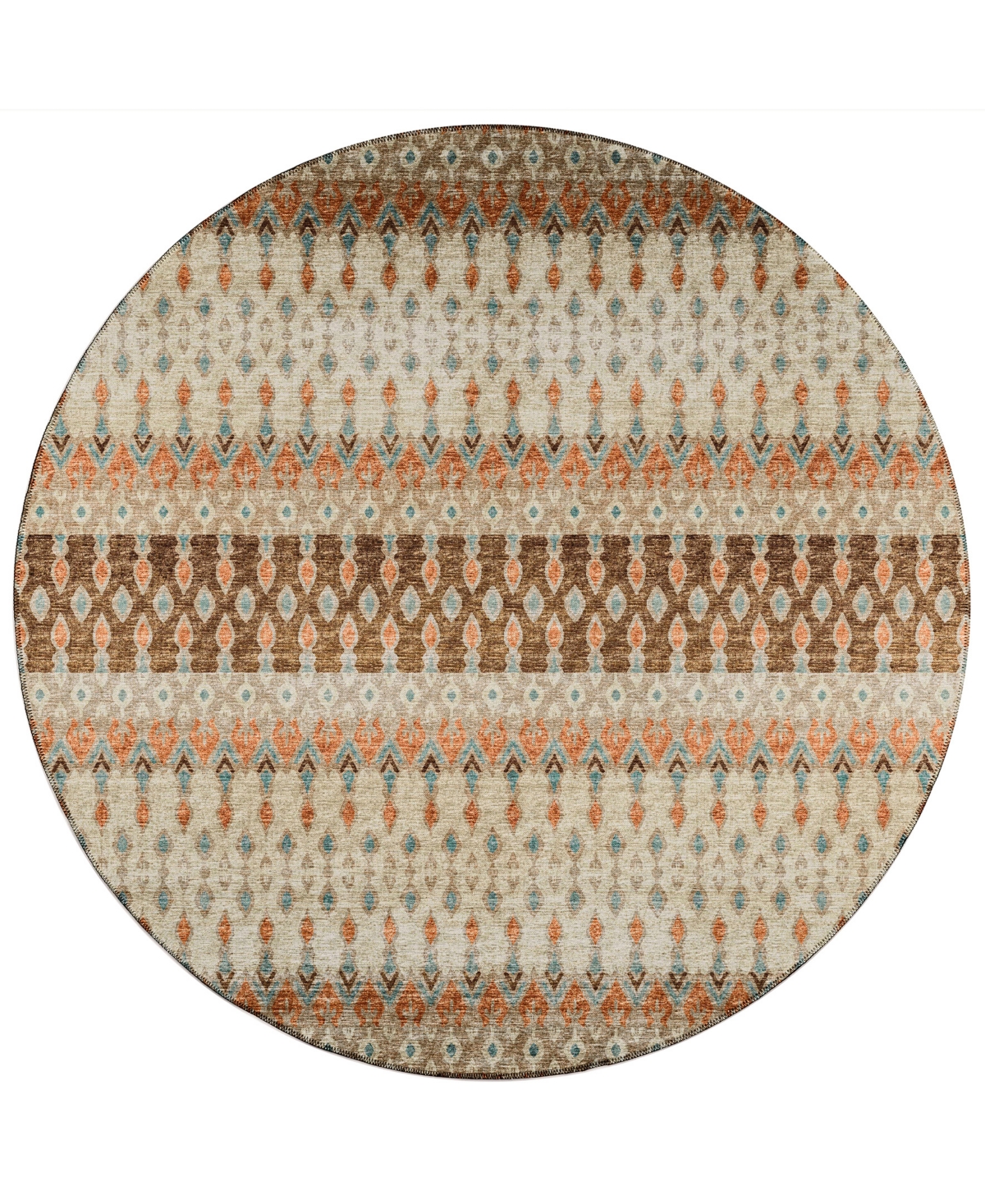 Addison Bravado Outdoor Washable ABV31 8' x 8' Round Area Rug - Saffron