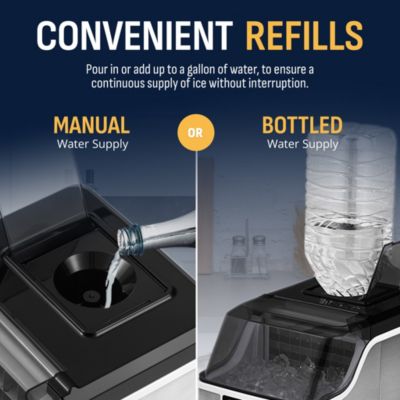 Countertop Portable Clear Ice Cube Maker Machine, 45lbs/24H, in Stainless Steel