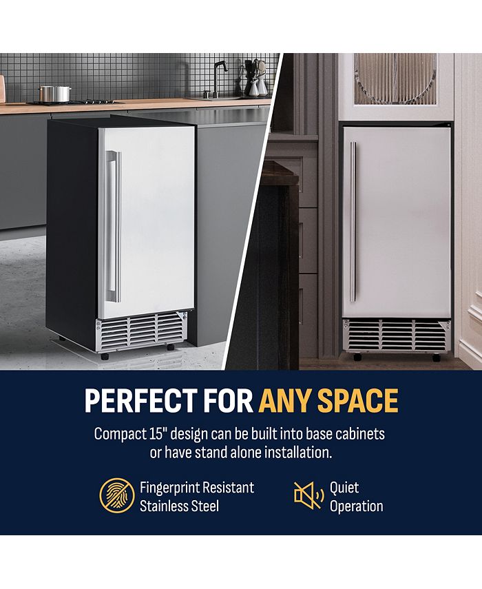 Newair 15" Undercounter 80 lbs. Daily Clear Ice Cube Maker Machine