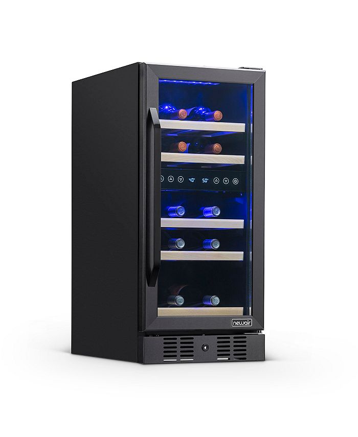 Newair Freestanding 28 Bottle Dual Zone Compressor Wine Fridge in Stainless Steel, Adjustable