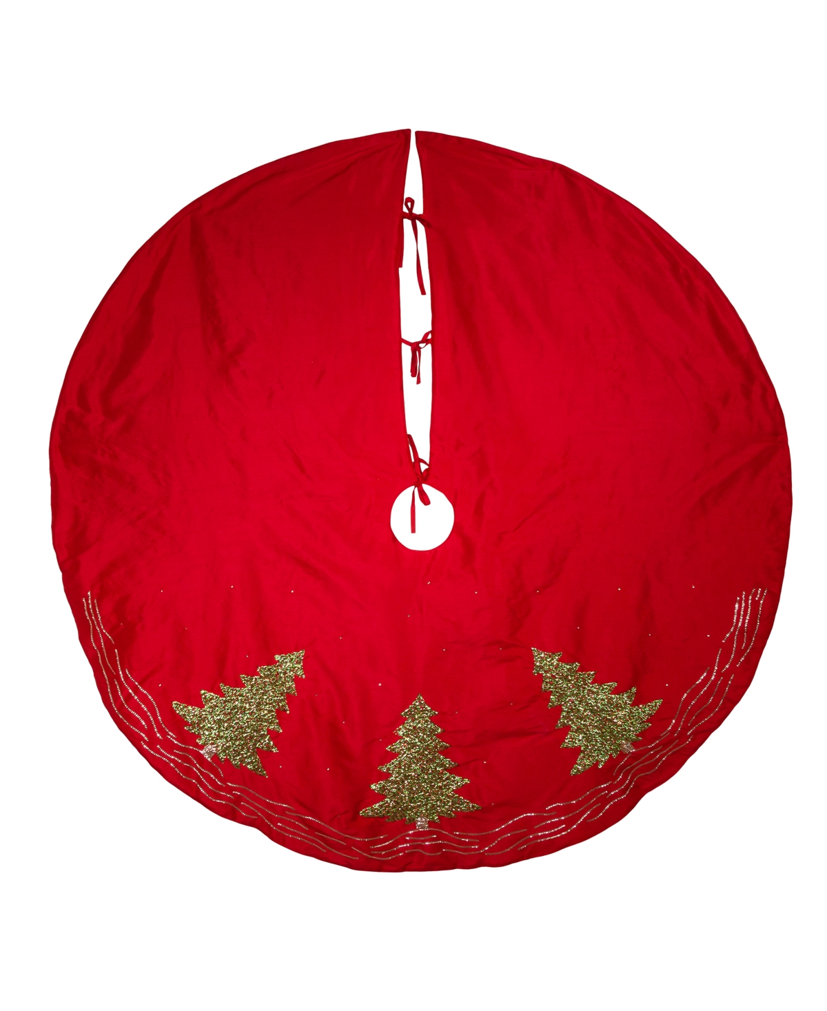 Kurt Adler 60" Tree Skirt With Embroidered Tree Design In Multi-color