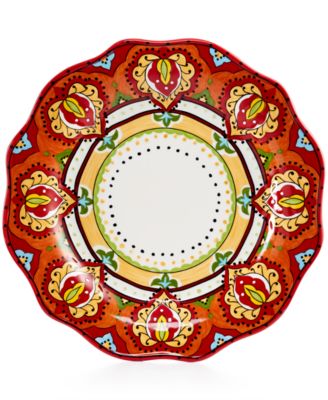 Espana - Bocca Red Scalloped Dinner Plate