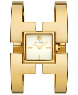 Tory Burch - Women's The Sawyer Gold-Tone Stainless Steel Bangle Cuff Bracelet Watch 21mm