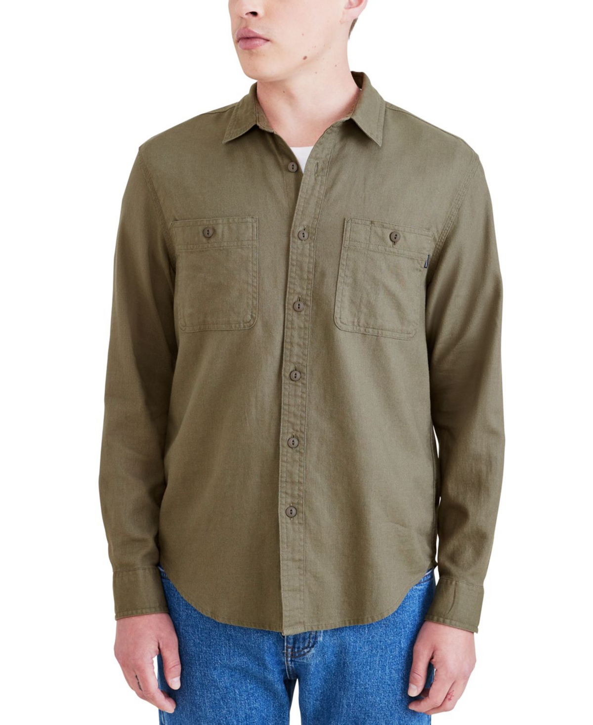 Men's Regular-Fit Work Shirt - Sahara Khaki