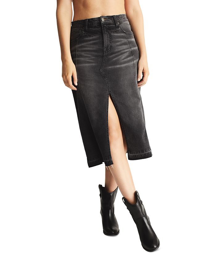 Women s Slit Front Denim Midi Skirt