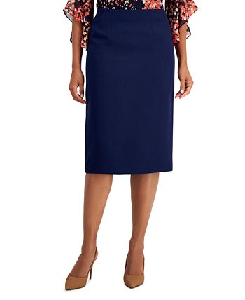 Navy blue pencil skirt petite on sale