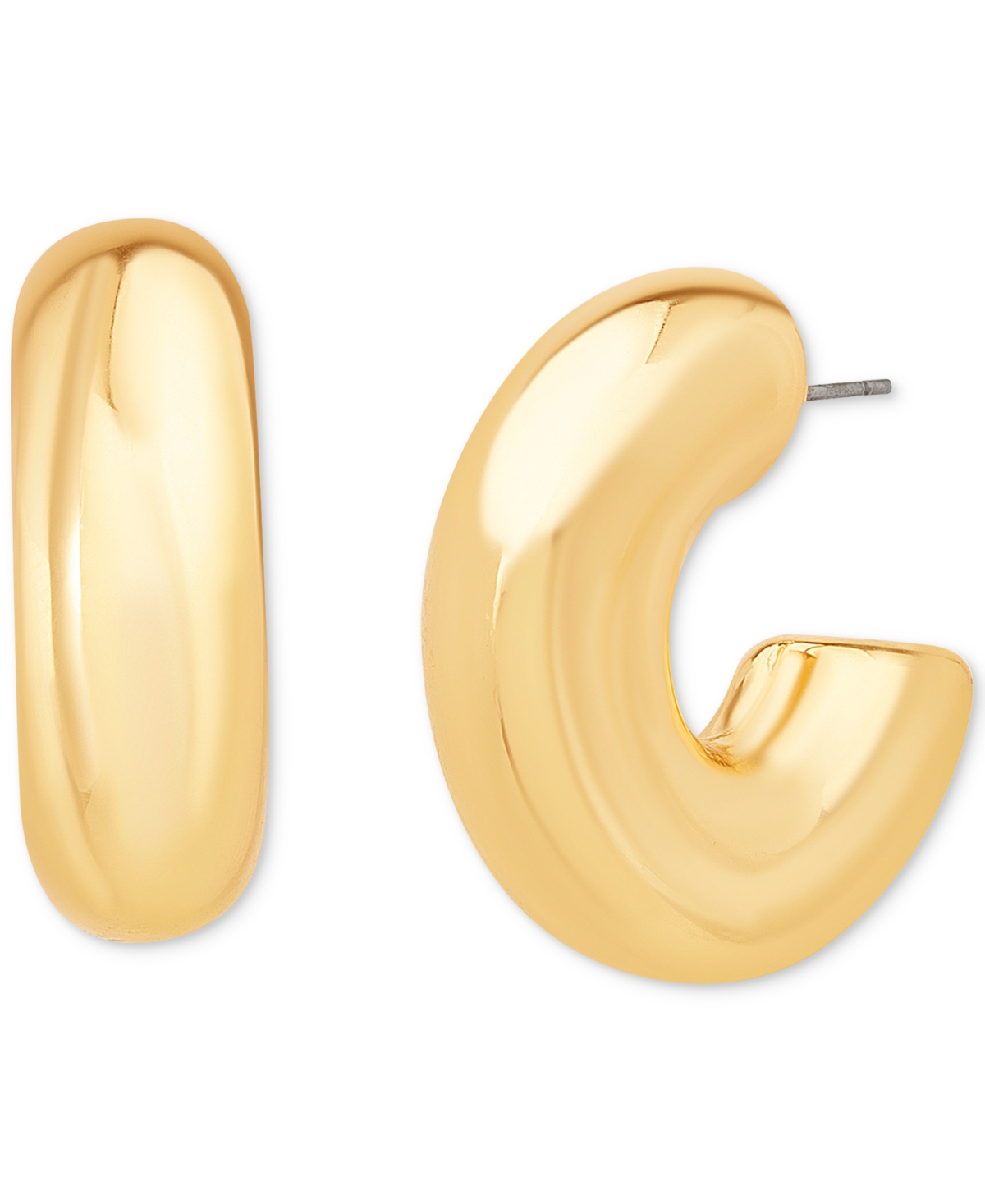 Gold-Tone Chunky Medium Hoop Earrings, 1.2" - Gold