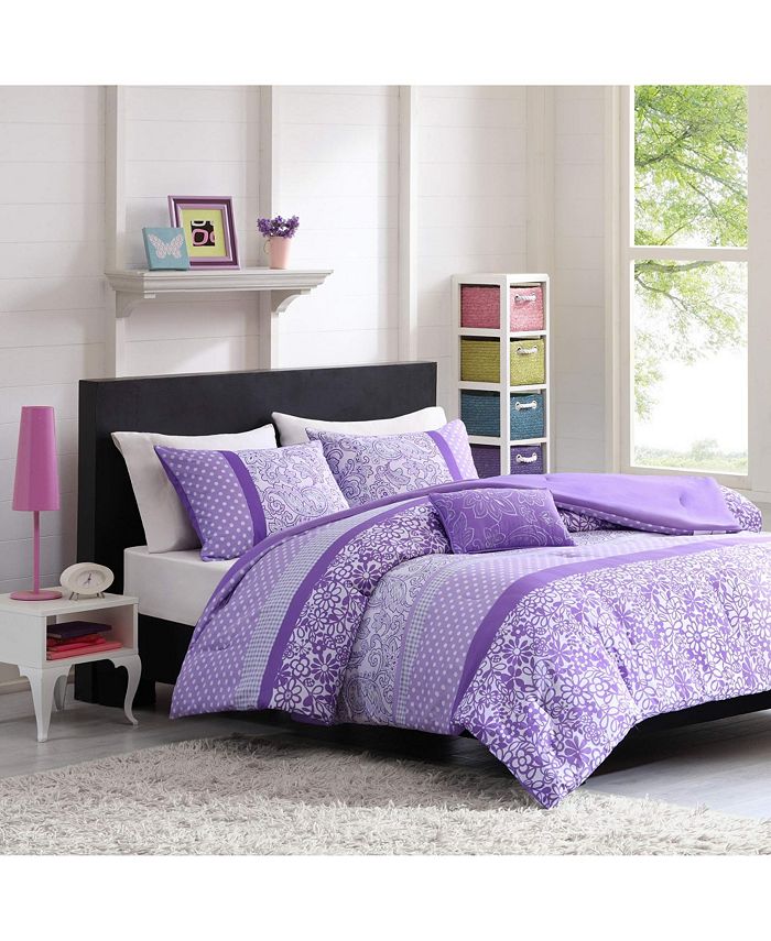 Gracie Mills 4PC Riley Comforter Set, Purple Full/Queen Macy's