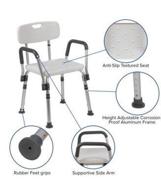 300 Lb. Capacity Quick Release Back & Arm Shower Chair