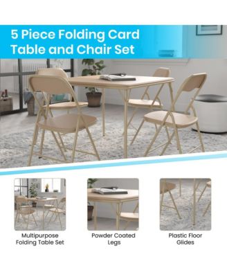 5 Piece Folding Card Table And Chair Set