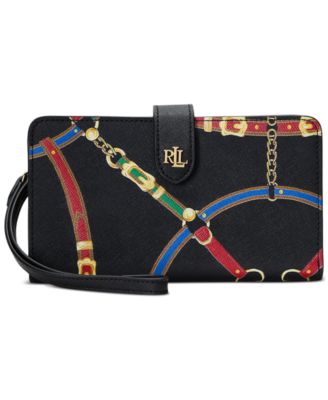 Lauren Ralph Lauren - Print Crosshatch Leather Tech Wristlet