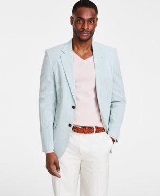 Nautica - Men's Modern-Fit Stretch Stripe Seersucker Sport Coat