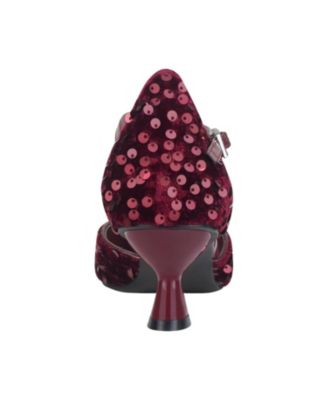 Women's Edmee Pointed Toe Kitten Heel Ankle Strap Pumps