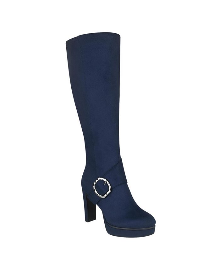 Macy's navy blue boots shop