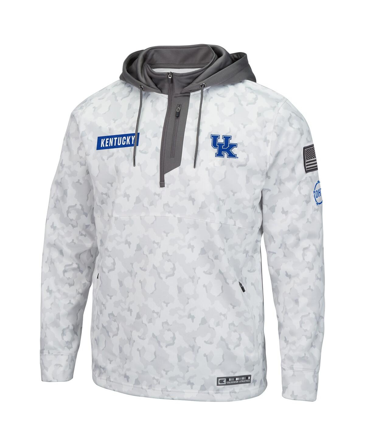 Colosseum Men's  Arctic Camo Kentucky Wildcats Oht Military-inspired Appreciation Quarter-zip Hoodie In Arctic Camo