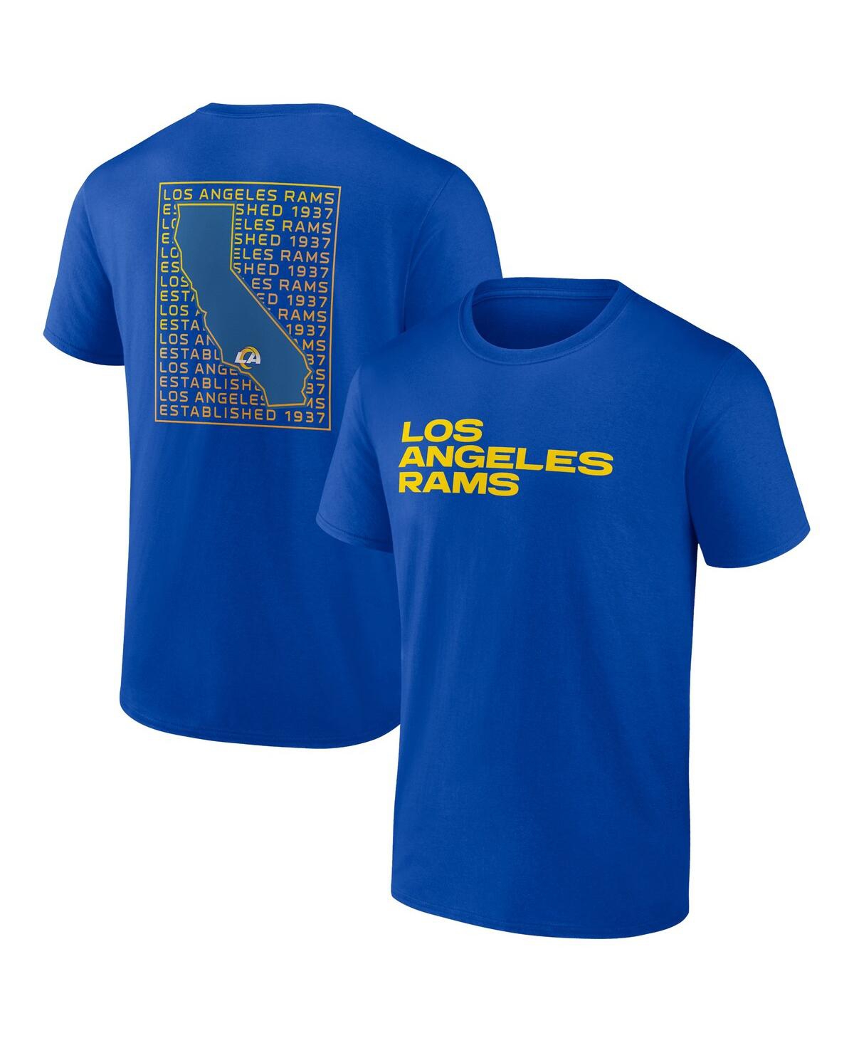 Profile Men's  Royal Los Angeles Rams Big And Tall Two-sided T-shirt