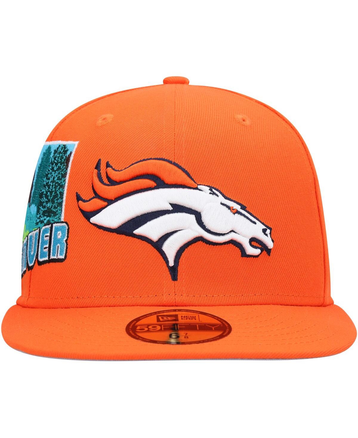 NEW ERA MEN'S NEW ERA ORANGE DENVER BRONCOS STATEVIEW 59FIFTY FITTED HAT 