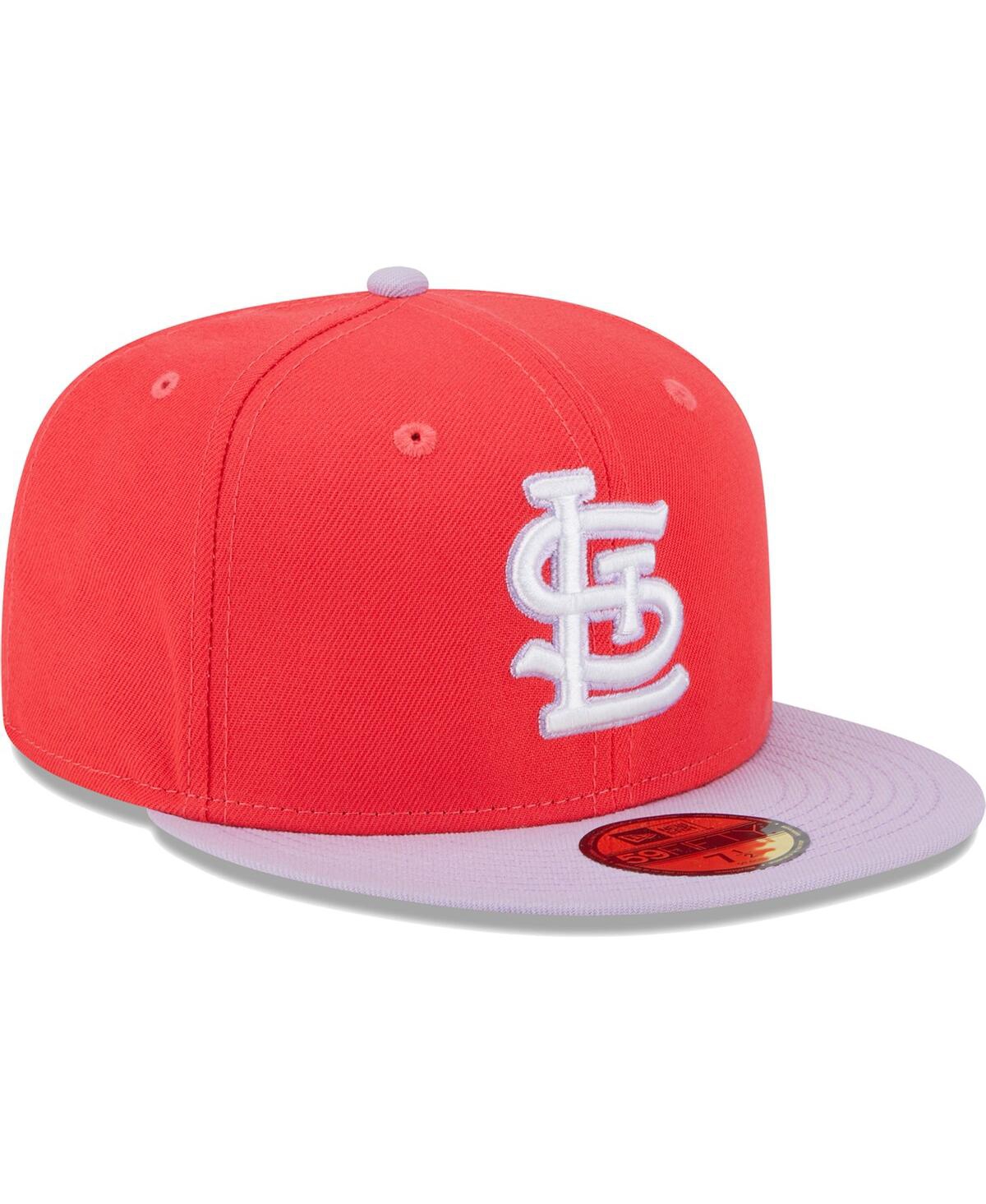 New Era Men's  Red, Lavender St. Louis Cardinals Spring Color Two-tone 59fifty Fitted Hat In Red,lavender