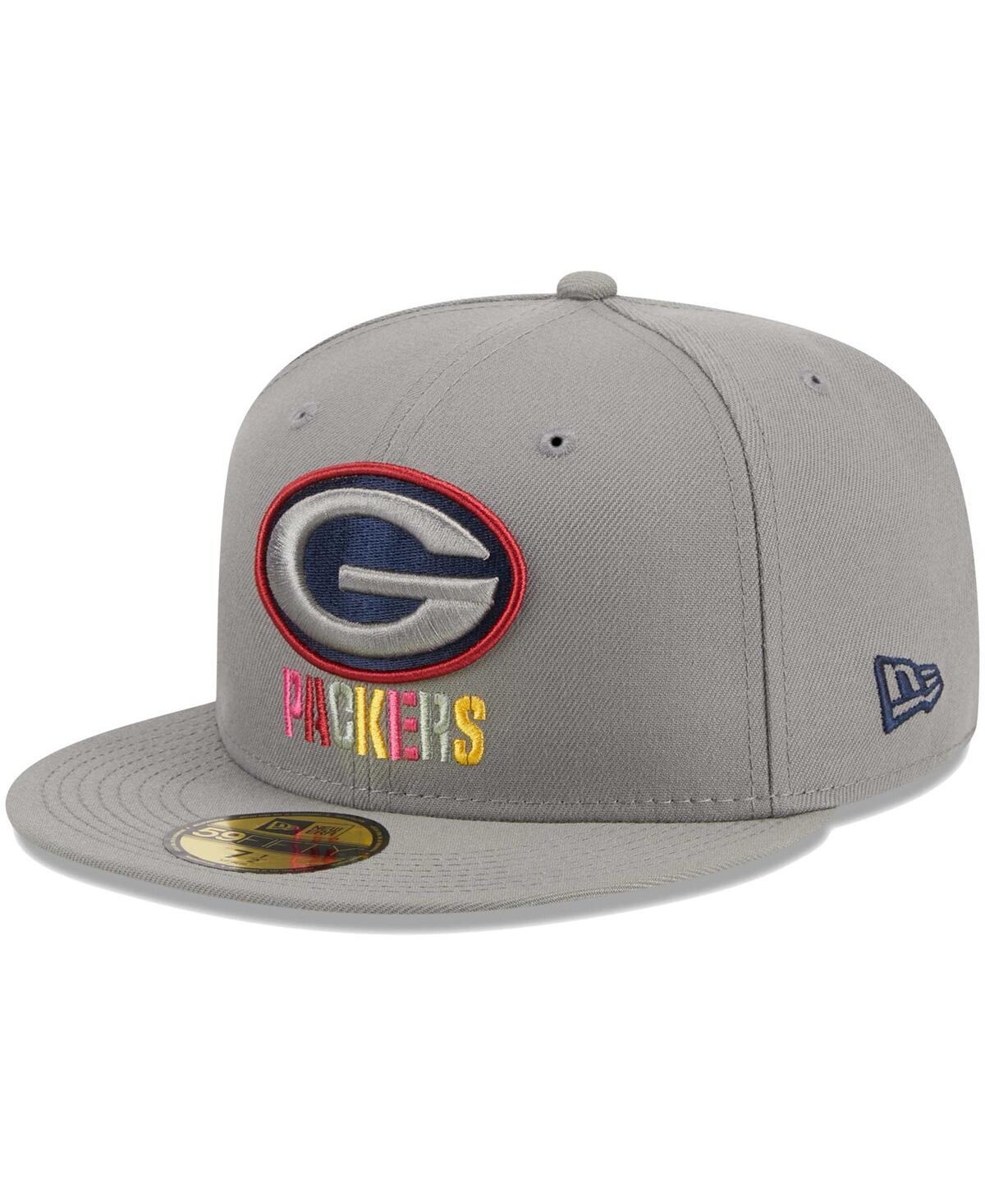 Shop New Era Men's  Gray Green Bay Packers Color Pack 59fifty Fitted Hat
