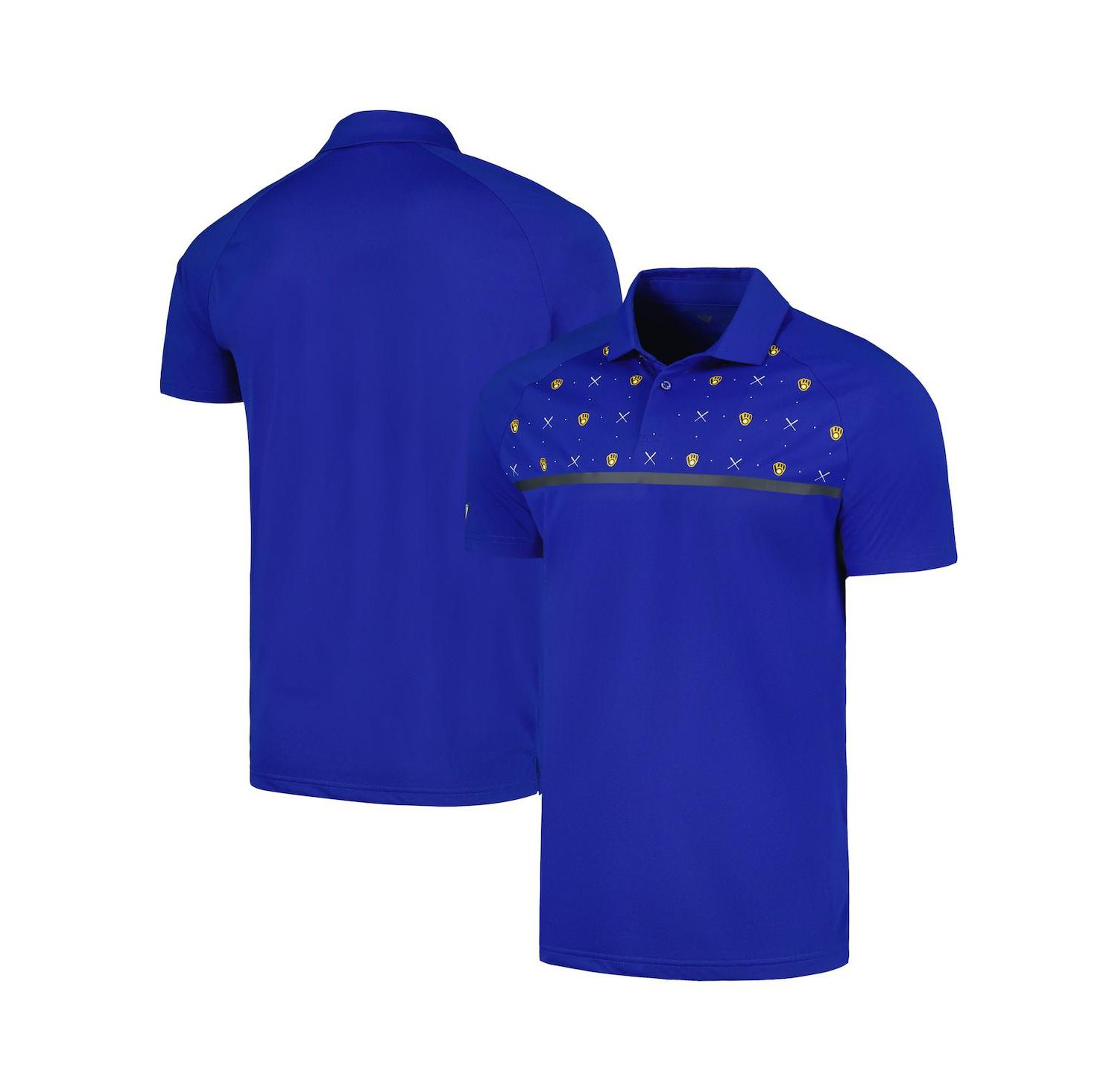 Men's Royal Milwaukee Brewers Sector Batter Up Raglan Polo Shirt