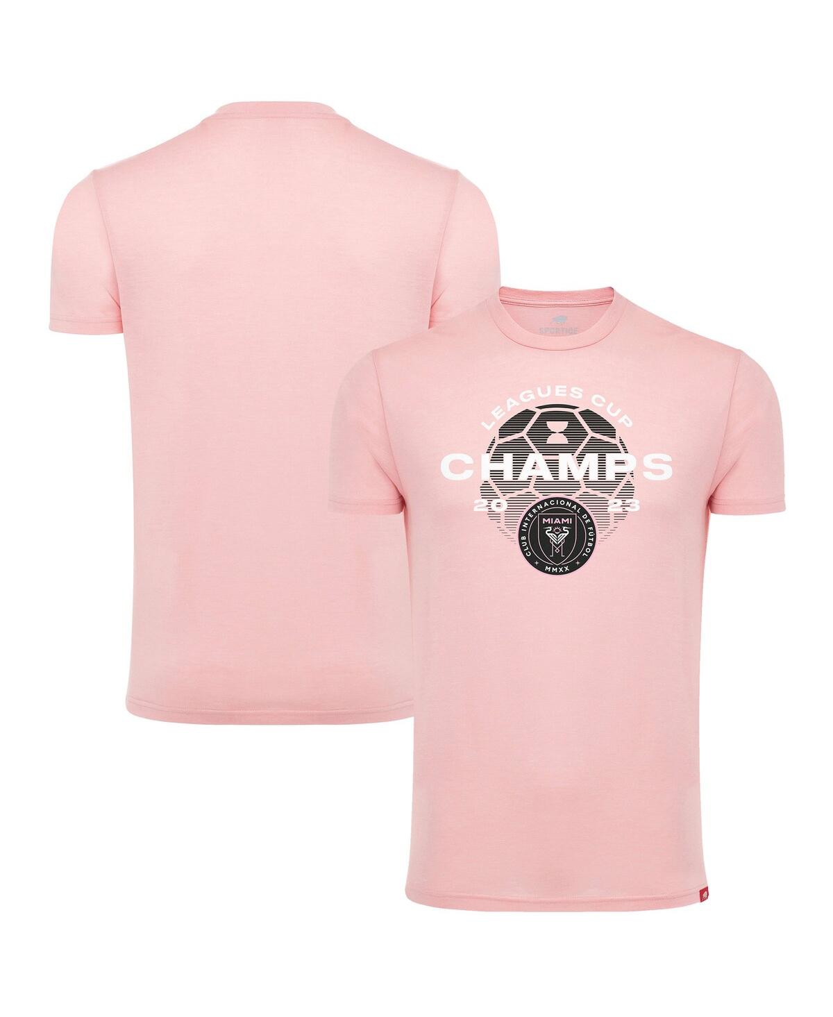 Sportiqe Men's And Women's  Pink Inter Miami Cf 2023 Leagues Cup Champions Comfy Tri-blend T-shirt