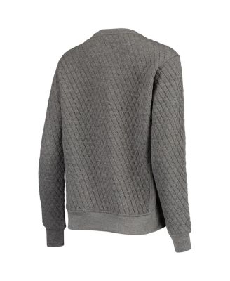 Women's Heather Charcoal Texas Longhorns Moose Quilted Pullover Sweatshirt