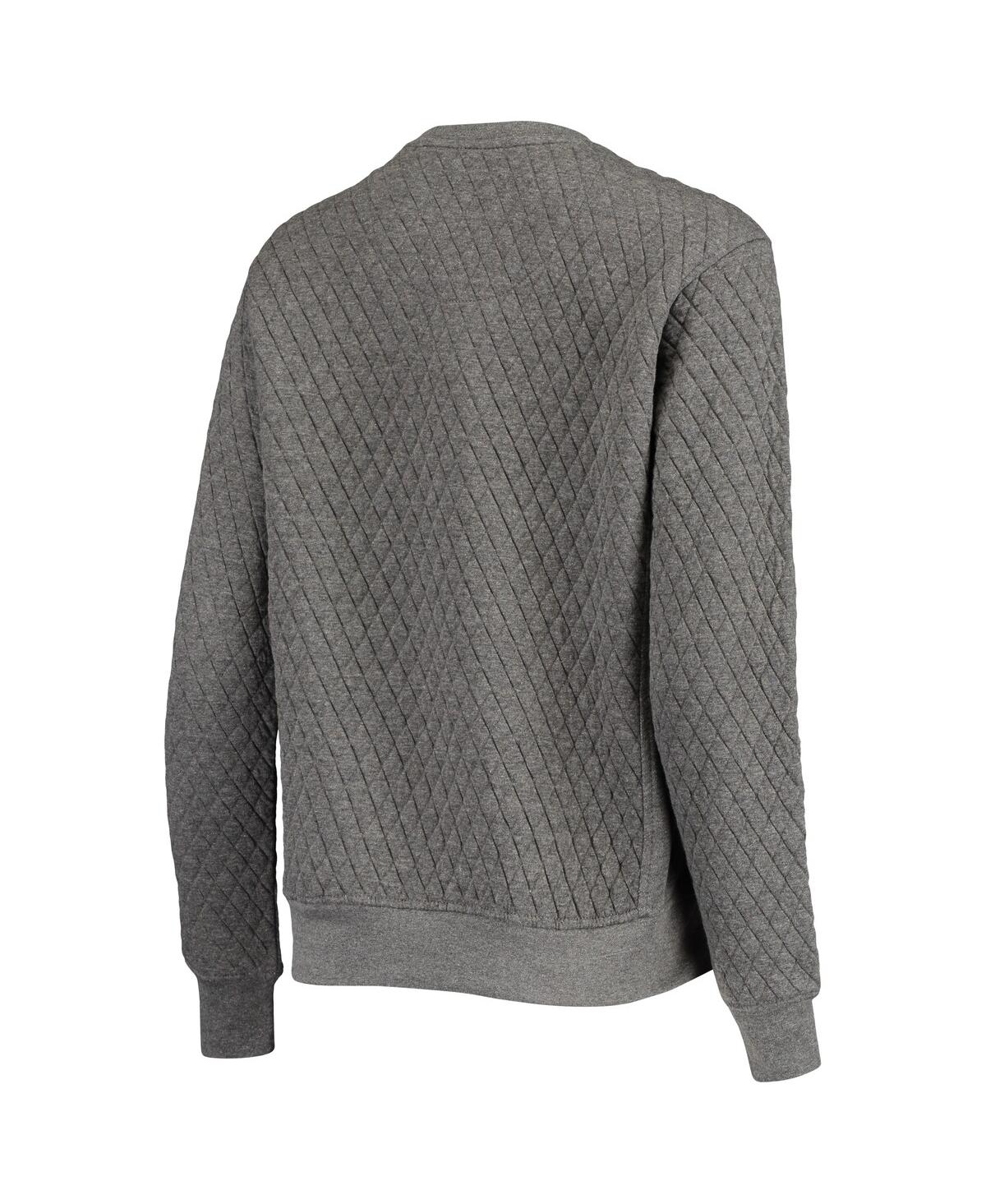 Pressbox Heathered Gray Texas Longhorns Moose Quilted Pullover Sweatshirt In Heather Charcoal