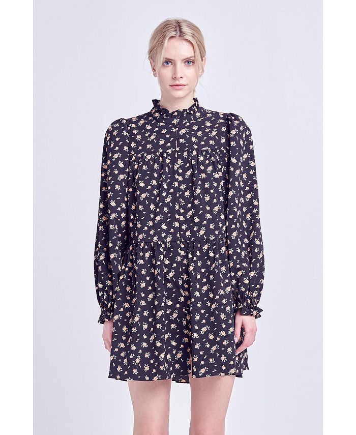 English Factory Women's Floral Tiered Mini Dress - Macy's