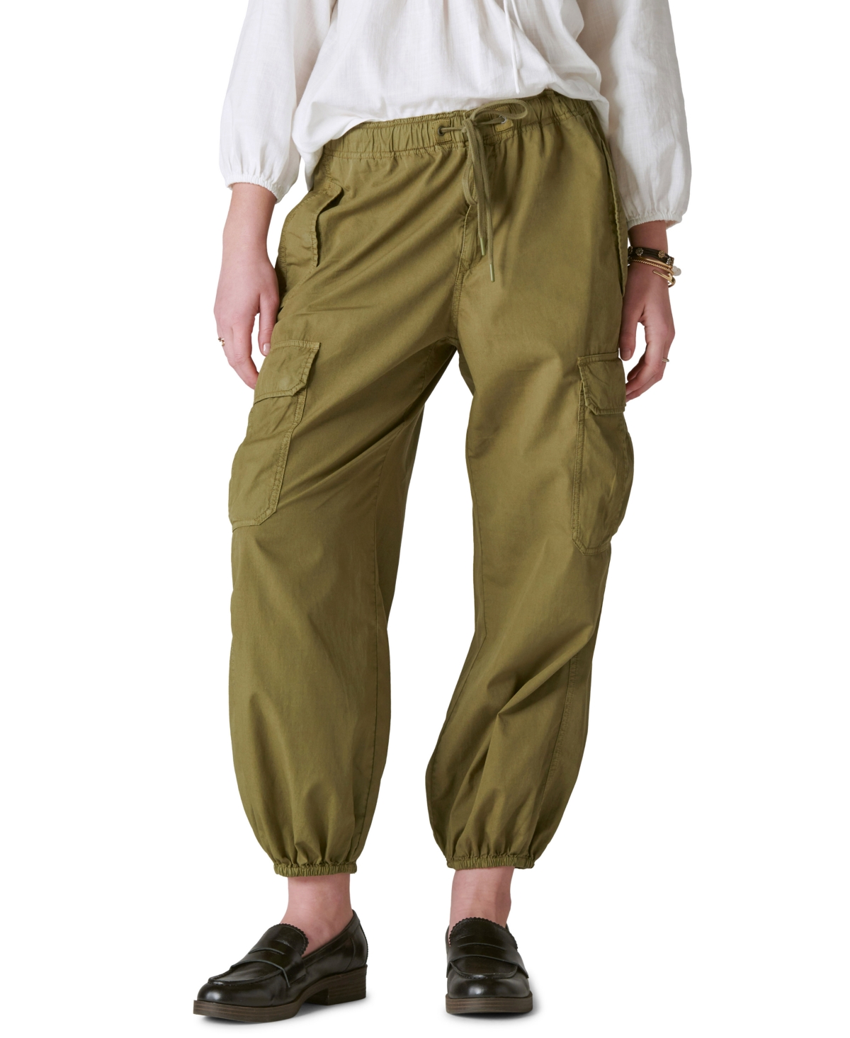 Shop Lucky Brand Women's Parachute Utility Bottom Pants In Olive