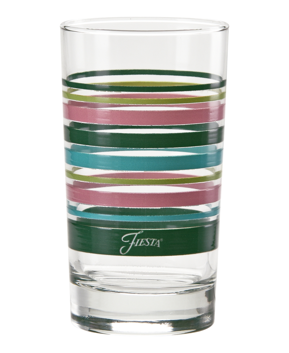 Shop Fiesta Tropical Stripes 7-ounce Juice Glass, Set Of 4 In Jade,turquoise,lemongrass And Peony