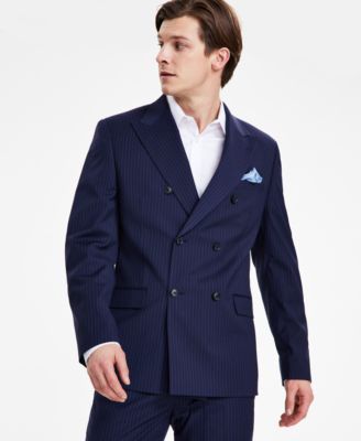 Alfani Men's Navy Slim-Fit Stripe Double Breasted Suit Separates, Created  for Macy's - Macy's